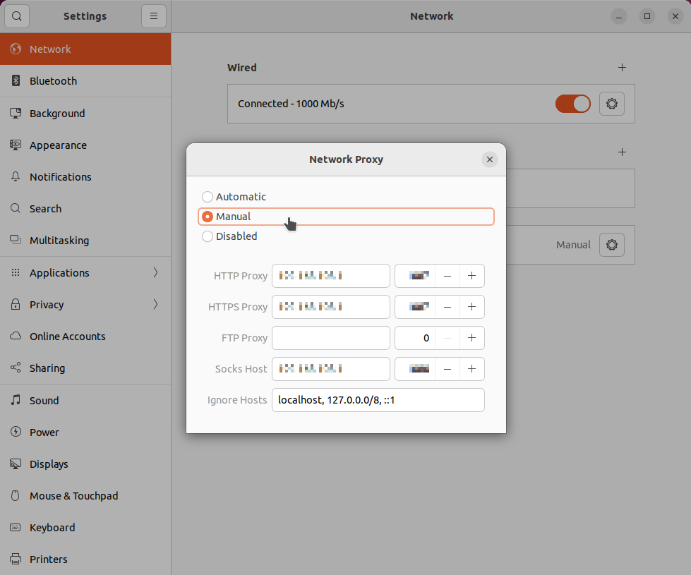 proxy setting