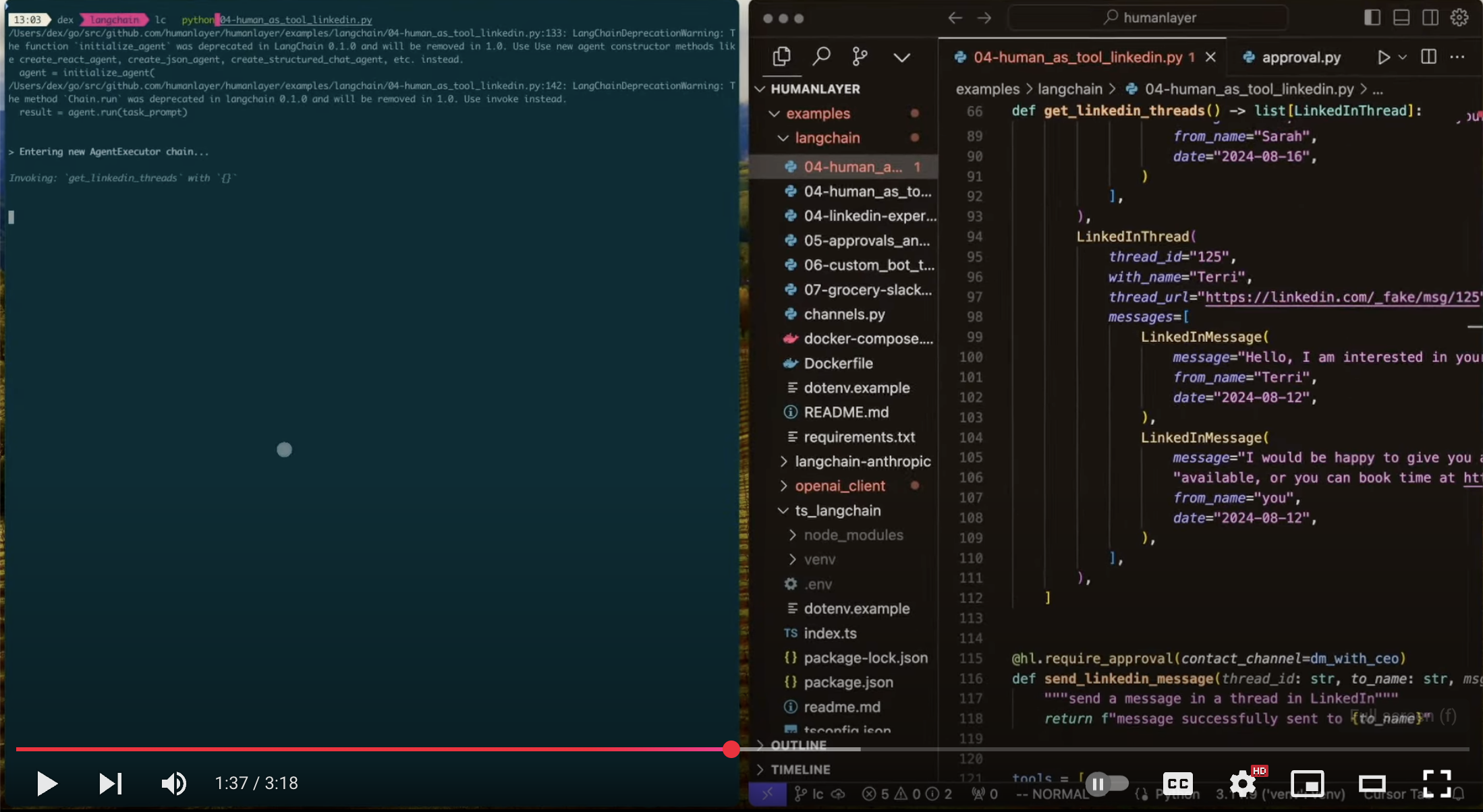 video thumbnail showing editor